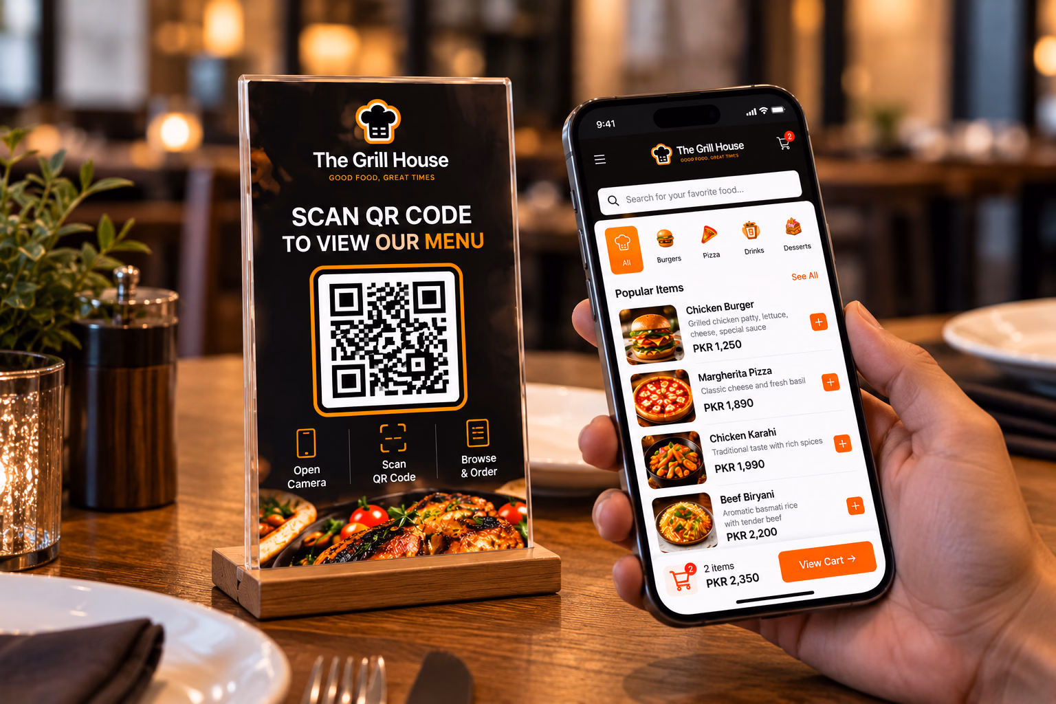 QR menu and self-ordering menu