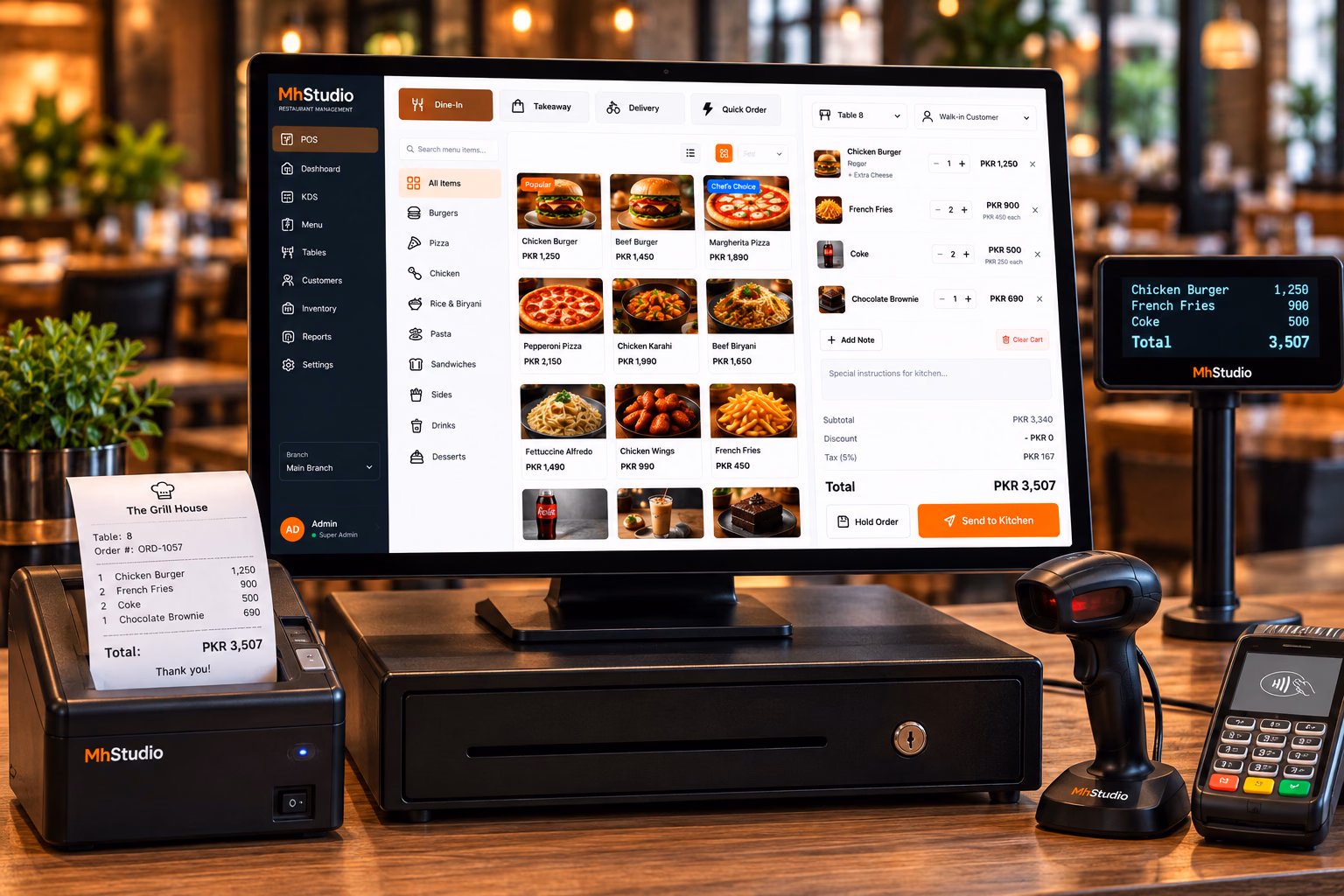 Restaurant point of sale dashboard