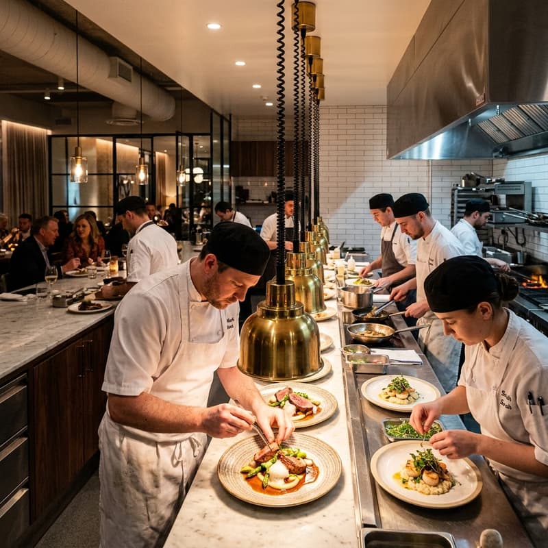 Premium multi-location restaurant brand presentation.